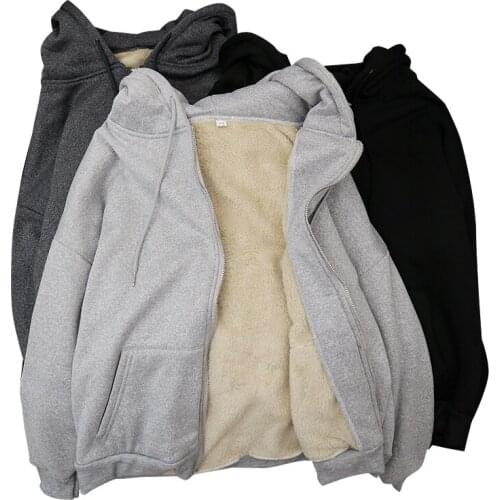 Sutimine Fashion Oversized Zip Up Hoodies Streetwear Solid Long Jacket Autumn Hoodies Women Loose Oversize Fleece Thicken Coat