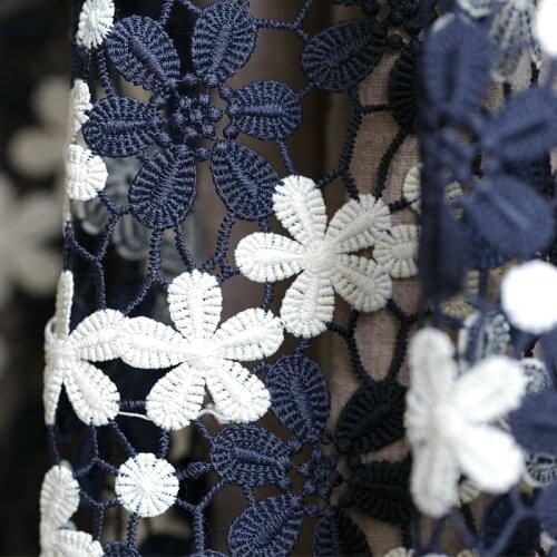 High-grade water-soluble lace fabric Hollow-out color embroidery tissu Wedding dress cheongsam dress skirt material