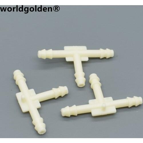 Worldgolden 100pcs auto fasteners Nylon Light White Tee Connector for GM 14017705 Ford 3895904
