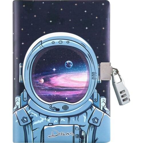 New A5 Black Paper Notebook Gift Box with Lock Universe Childrens Notebook Diary Student Notebook Binder Death Note