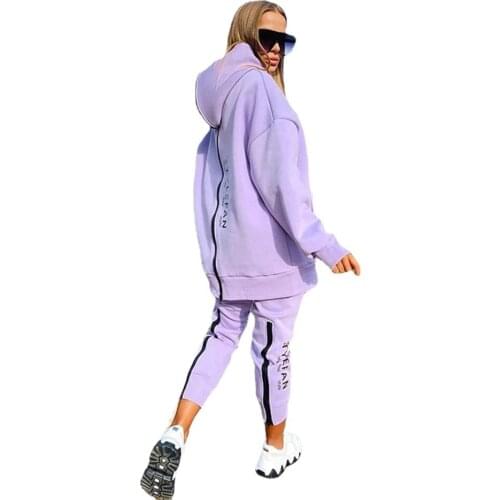 Tracksuit Women Sports Suit Autumn Winter 2021 New Warm Long Hooded Coat Long Zipper Fleece Sportswear Pants Sets Jogging Femme