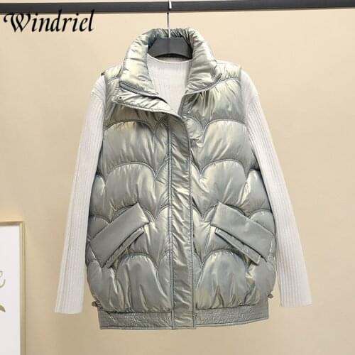 Windriel Women Winter Vest Waterproof Warm Short Vests Snow Wear Warm Waistcoat Stand Collar Jacket Coat Sleeveless With Pockets
