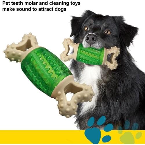 Dog Chew Toy Soft Bone-shpaed Safe Dog Teeth Cleaning Chew TrainingToy Squeaky Puppy Medium Large Dogs Toy