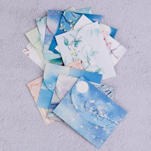 10pcs Chinese Style Vintage Mini Envelope Message Card Parper Envelope Invitation Card Set