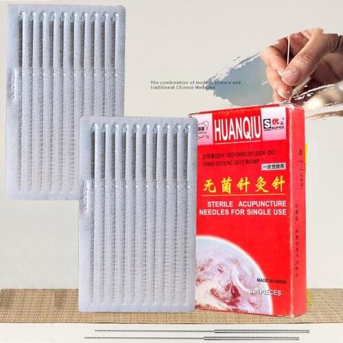 100 pieces disposable acupuncture needle sterile handle0.3*60mm