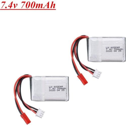 2PCS/lot 603048 Lipo battery For MJXRC X600 F46 X601H JXD391V Aircraft Spare Parts 2S 7.4V 700mAh 25C lipo battery