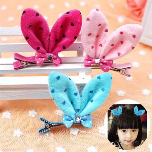 200pcs/lot DIY Simple Multi Bunny Ears Stereoscopic Bowknot Hair Duck Clips Lint Hairpins Hair Styling Tools Accessories HA1651