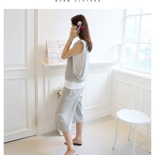2021 Summer Thin Confinement Clothes Maternity Suit Postpartum Mothers Breastfeeding and Nursing Clothes Out Sleeveless Suit