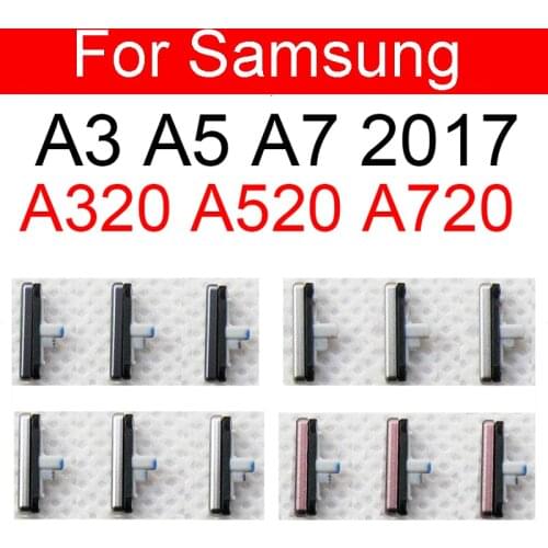 3pcs For Samsung Galaxy A3 A5 A7 2017 A320 A520 A720 Phone Housing Frame Volume Power Button Side Key Replacement Parts