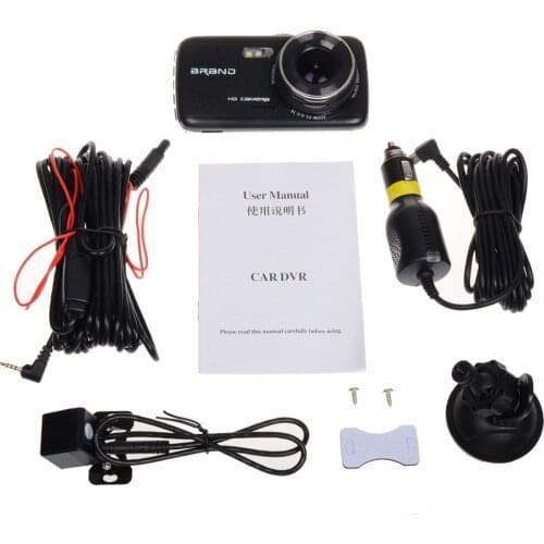 4" Car DVR Front and Rear Camera Video Recorder Cam IPS Dash Cam Full HD 1080p DVR Kit