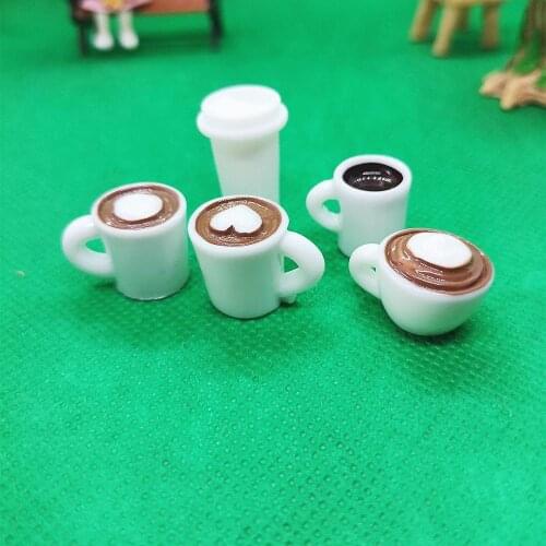 7PCS Slime Charms Mini Coffee Cup Resin Plasticine Slime Accessories Beads Making Supplies For DIY Scrapbooking Crafts