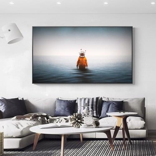 Abstract Canvas Painting Painting Decoration Home Outer Space Astronaut Planet Poster Print Living Room Bedroom Picture Wall Art
