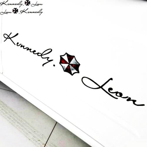 Aliauto 2 x Umbrella Corporation Controlled Leon Kennedy Signature Car Sticker & Decal Funny Accessories For Ford Focus golf