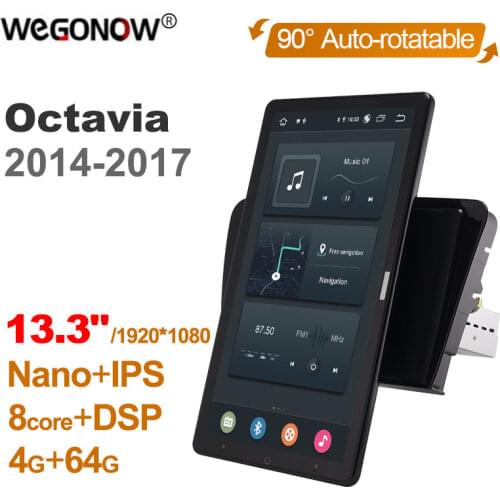 Auto Rotatable 1920*1080 13.3" Ownice Android 10.0 Car Multimedia for Skoda Octavia 14-17 Car Auto Radio Audio Video System Unit