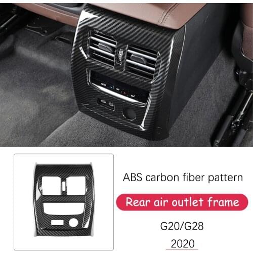 Car Styling Armrest Box Rear Air Outlet Decoration Frame Cover Trim For BMW 3 Series G20 G28 2020 Interior Accessories Sticker