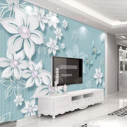 Decorative wallpaper Modern and simple style hand-paintedl flowers 3D background wall painting