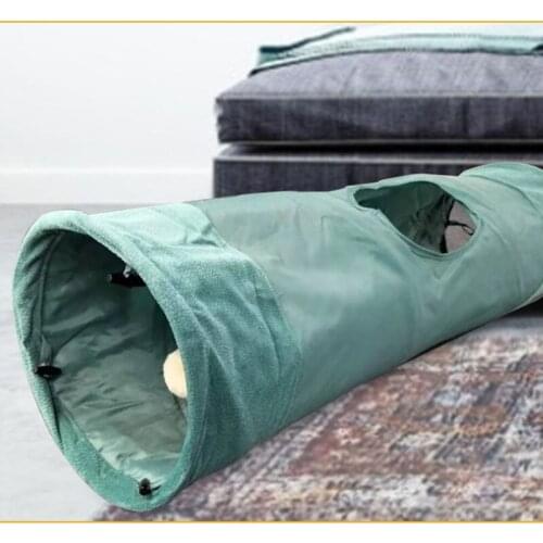 Plush Cats Toys Pet Puzzle Tunnel Toy Game Funny Cat Interactive With Ball Folding Cat Tunnel Toy For Dogs Puppies Rabbit