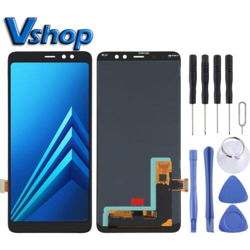 OLED Material LCD Touch Screen Digitizer Full Assembly for Samsung Galaxy A8+ (2018) SM-A730 Mobile Phone LCD Display Replacemen