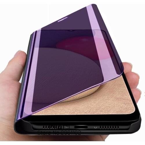 For Samsung a02s case Smart mirror flip case for samsung galaxy a02s a 02s a02 s a025f samsun magnetic stand cover coque