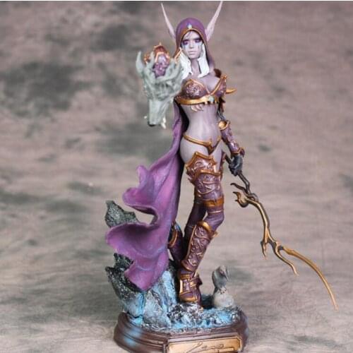 Games of WOW Toys 23CM Sylvanas Windrunner Archery Queen PVC Anime Action Figure Model With Base For Children Fans Birthday Gift