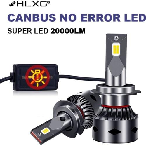 HLXG h4 canbus H1 H8 H9 h11 fog light 20000LM 6000K h7 led bulb Car lamp 12V HB3 9005 9006 HB4 LED Headlight led moto mini led