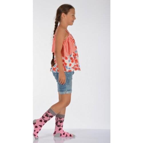 Idilfashion Love Printed Broken Heart Pattern Female Child Socket Stocking Ç-ART125 (3'LÜ PACKAGE)