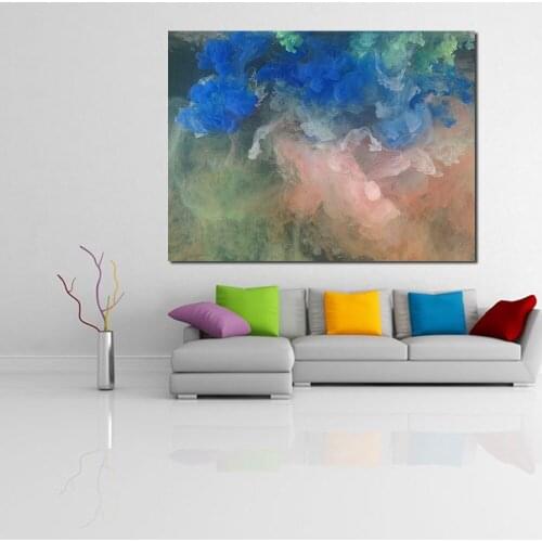 JQHYART Canvas Art Pink and blue Symphony painting For Living Room Home Decoration Wall Painting No Frame Posters And Print