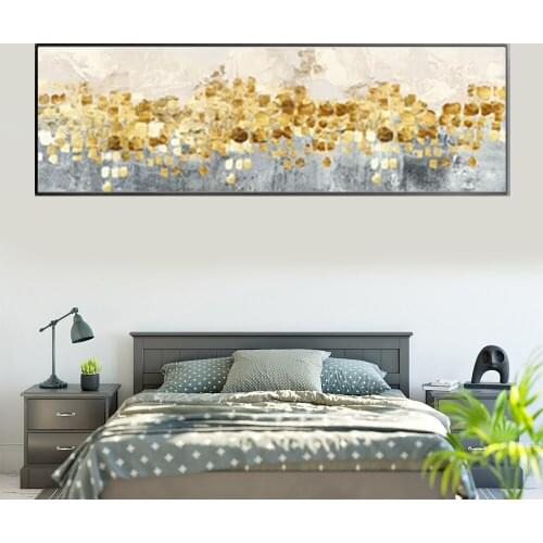 Abstract Golden Yellow Tree Gray Canvas Painting Nordic Fashion High Definition Pictures For Living Room Bedroom Decor Unframed