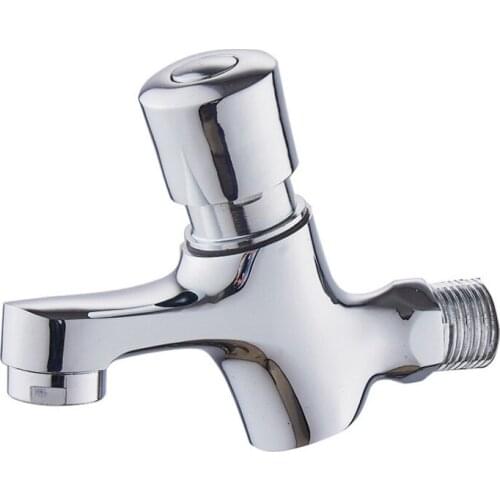 Brass Material Chrome Finishing Color Wall Mounted Self Closing Time Delay Bibcock