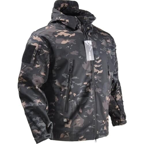HAN WILD Clothing Autumn Mens Military Camouflage Fleece Jacket Army Tactical Clothing Multicam Male Camouflage Windbreakers