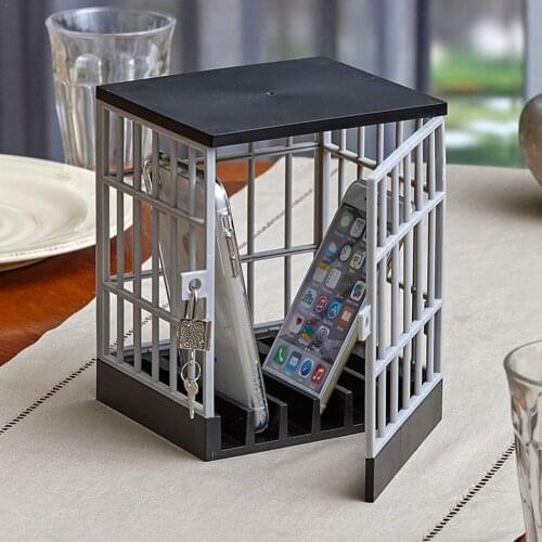 Mobile Phone Jail Cell Prison Lock Up Safe Smartphone Home Table Office Gadget Quality Storage Box Locking Cage Party Storage 4