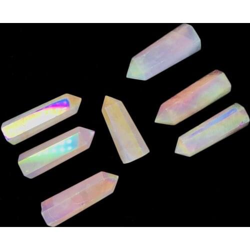 Natural Quartz Rose Angel Aura Crystal Point Healing Stones Feng Shui Room Decor Aesthetic Christmas Gift Spiritual Decor