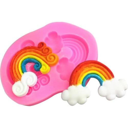 New rainbow shape silicone mold clouds rainbow chocolate baking fondant cake decoration tool plaster mold