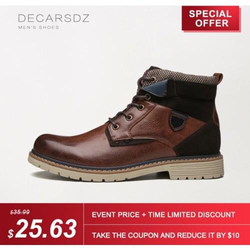 DECARSDZ Autumn Men Boots For Man 2021 New Fashion Outdoor Comfy Durable outsole Men Casual Boots Men Brand Lace-up Mens Boots