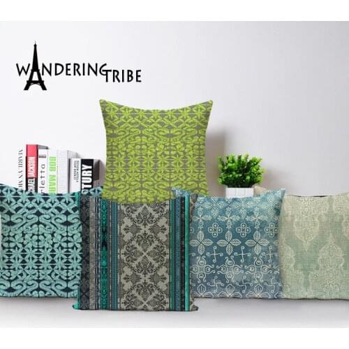 Nordic style pillow colorful print cushions home sofa decor Custom linen pillow case geometric outdoor cushion Dropshipping