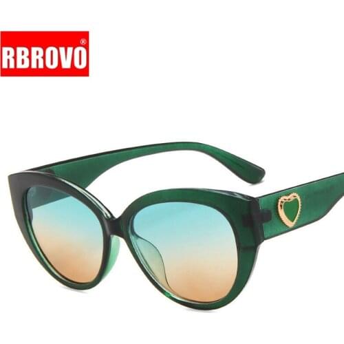 RBROVO 2021 Cateye Retro Sunglasses Women Love Vintage Glasses Women Vintage Eyeglasses Women/Men Mirror Oculos De Sol Feminino