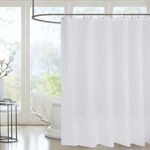 Modern Shower Curtains Waterproof Fabric Solid Color Bath Curtains For Bathroom Bathtub Large Wide Bathing Cover 12 Hooks