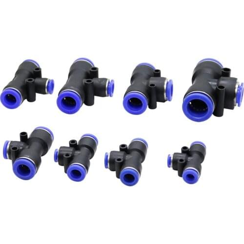 6 Pcs Three Way Reducing Slip Lock Quick Connector Garden Water Hose Pipe Tee Connection Accessories Pneumatic Pipe Fittings