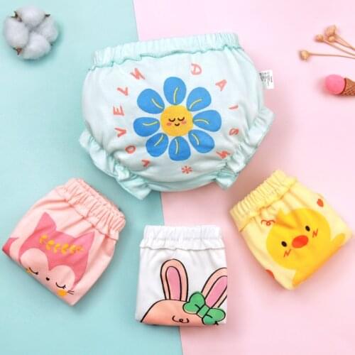 4pcs/young children boys and girls baby underwear female 1-3 years old pure cotton childrens childrens triangle bread shorts