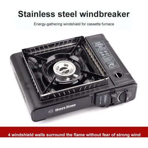 Camping Gas Stove Folding Windscreen Cooker Cooking Burner Stainless Steel Windproof Shield Screens Outdoor Picnic Accessories