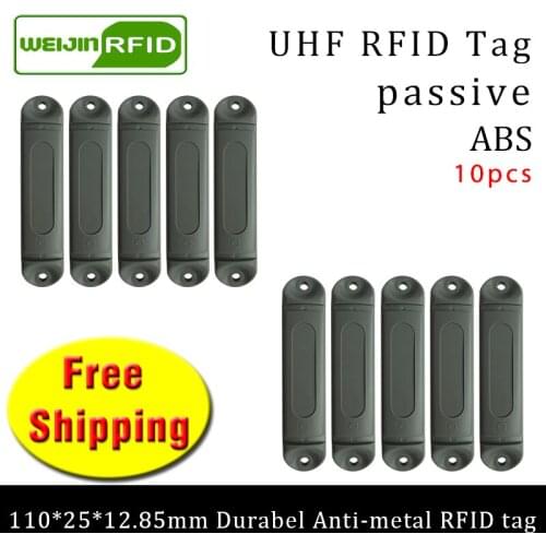 UHF RFID anti metal tag 915m 868m M4QT 110*25*12.85mm 10pcs free shipping durable ABS Steel bracket tray smart passive RFID card