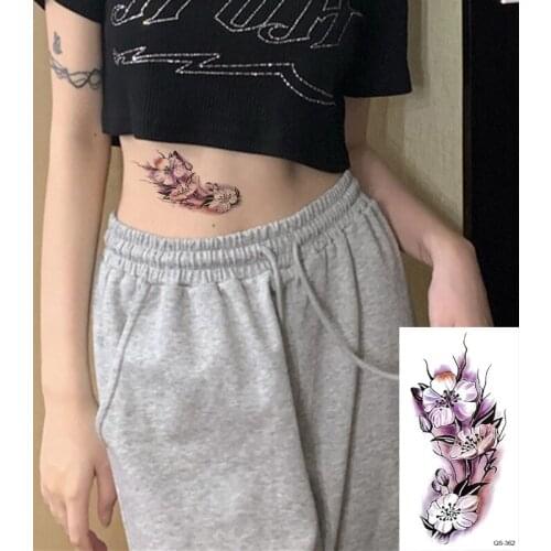 Waterproof Temporary Tattoo Stickers Peach Blossom fake Tattoo Geometric Animal Flash Tattoo Hand Back Foot for Girl Women Men