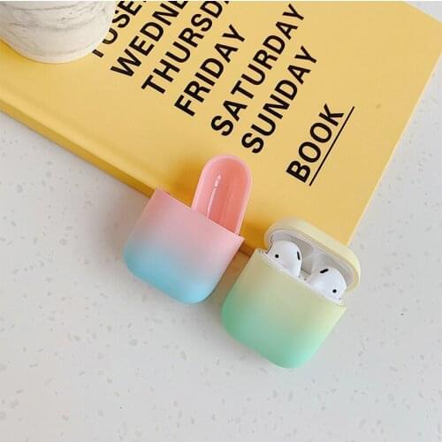 For Airpods 1/2 Gradient matte Beautiful Shell Wireless Bluetooth Earphone Charge Box Protection Case Skin Silicone Anti-fall