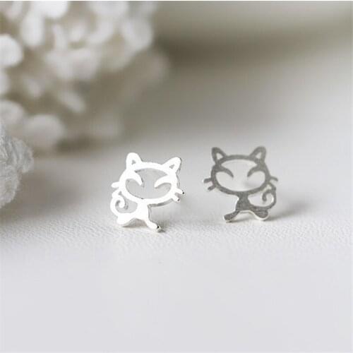 Fashion Prevent Allergy Jewelry Cat Stud Earrings for Women Party Earrings Accessories Brincos pendienteseh1104