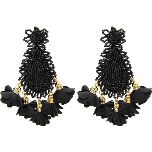 Pendientes Bohemian Tassel Earrings for Women Luxury Wedding Earring Statement Drop Earrings ZA Jewelry Water Drop Earring