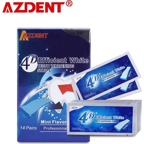 AZDENT Teeth Whitening Strips Strips 7 Bags/Pack Dental Tooth Whitening Strip Tooth Bleaching Gel White Advanced Strips Set