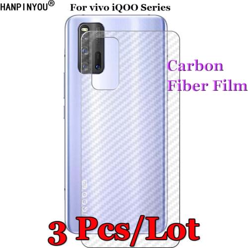 3 Pcs/Lot For vivo iQOO 5 Pro Neo Neo3 Z1 5G 3D Non-slip Clear Carbon Fiber Back Film Screen Protector Protective Sticker