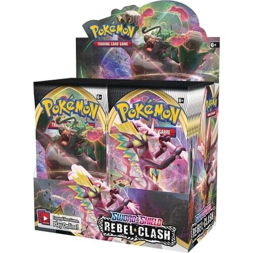 324Pcs Pokemon Cards Box TCG: Rebel Clash Evolutions Shinny Booster Card Game Toy Kids Birthday Gift