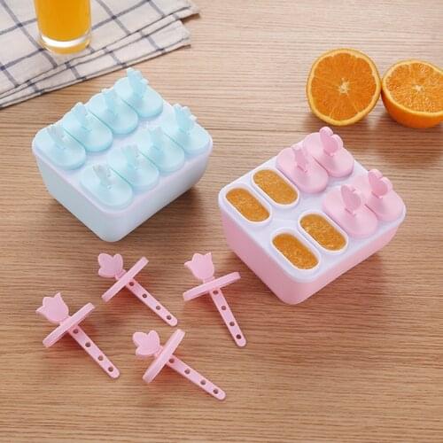8 Cell Kitchen Ice Cube Molds Reusable Popsicle Maker DIY Ice Cream Tools Kitchen 6/8 Cell Lolly Mould Tray Bar Tools