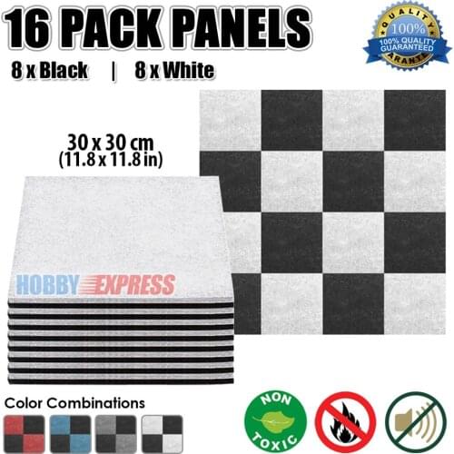 Arrowzoom Sound Deadening Polyester Fabric 12 x 12" Studio Soundproofing Acoustic Wall Panels Color Combination KK1093